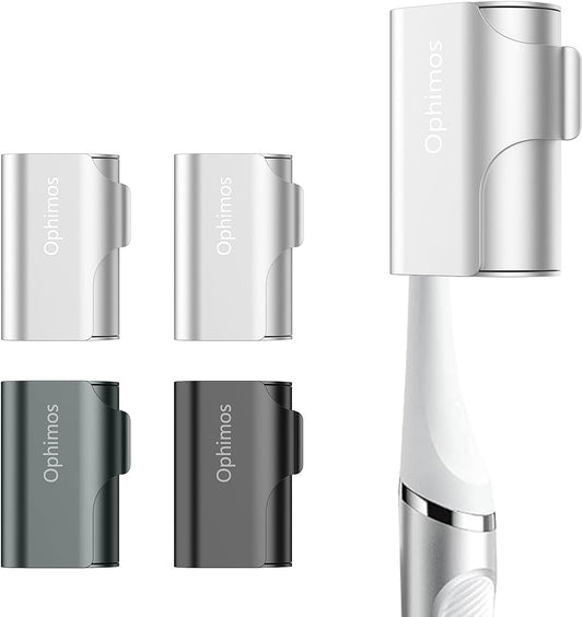 4 Count Aluminum Alloy Toothbrush Cover Caps for Family, Travel Toothbrush Covers Long-lasting Toothbrush Head Caps for Most Electric/Manual Brushes