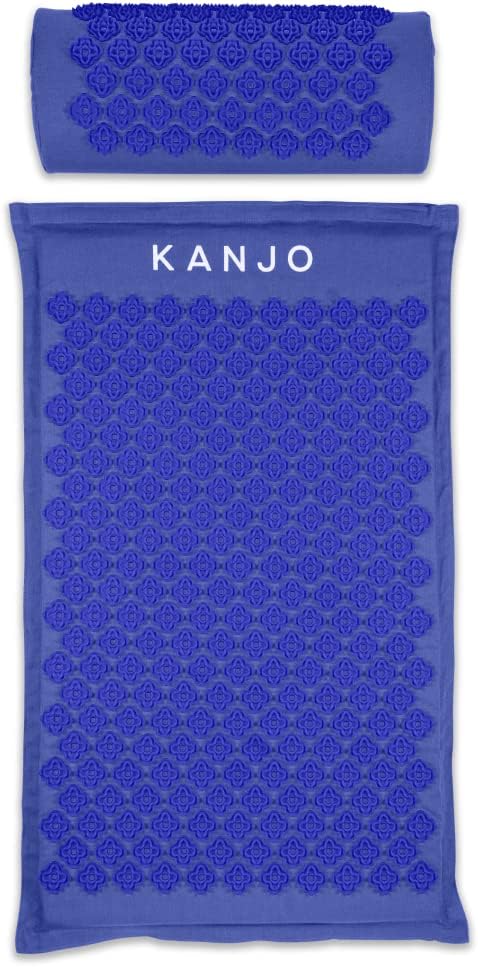 Kanjo Acupressure Mat and Pillow Set for Back Pain Relief & Neck Pain Relief, with Pressure Points for Muscle Pain Relief with Travel Bag - Periwinkle
