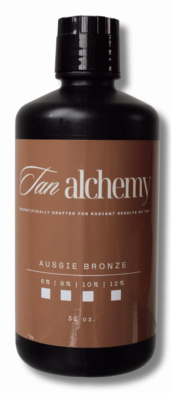 Tan Alchemy, Aussie Bronze 2-32oz bottles of 12%, Dark DHA Sunless Airbrush Spray Tanning Solution (64oz)