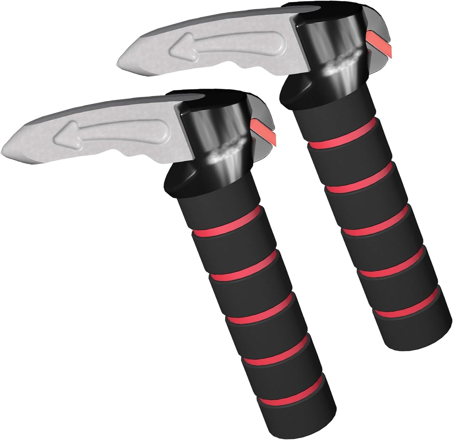 3 in 1 Car Door Assist Handle for Elderly & Handicapped with Window Breaker & Seatbelt Cutter (Red-2 Packs)