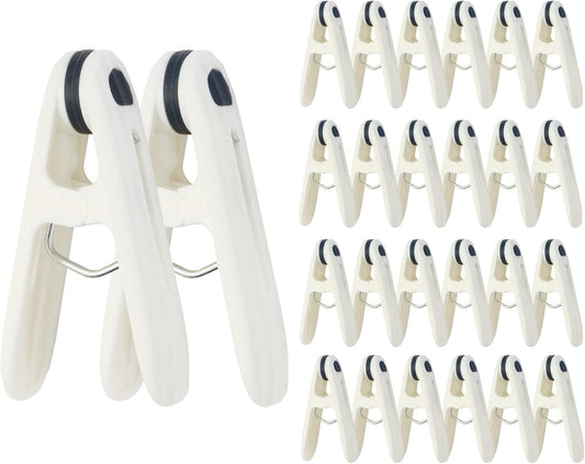 24 Pack Plastic Clothes Pins Heavy Duty Clothespins for Laundry, 2.36 Inch Clothesline Clips Clothes Pegs with No Trace Design, Windproof Clothes Clips for Hanging Clothes, Socks, Towel, Snack (Blue)