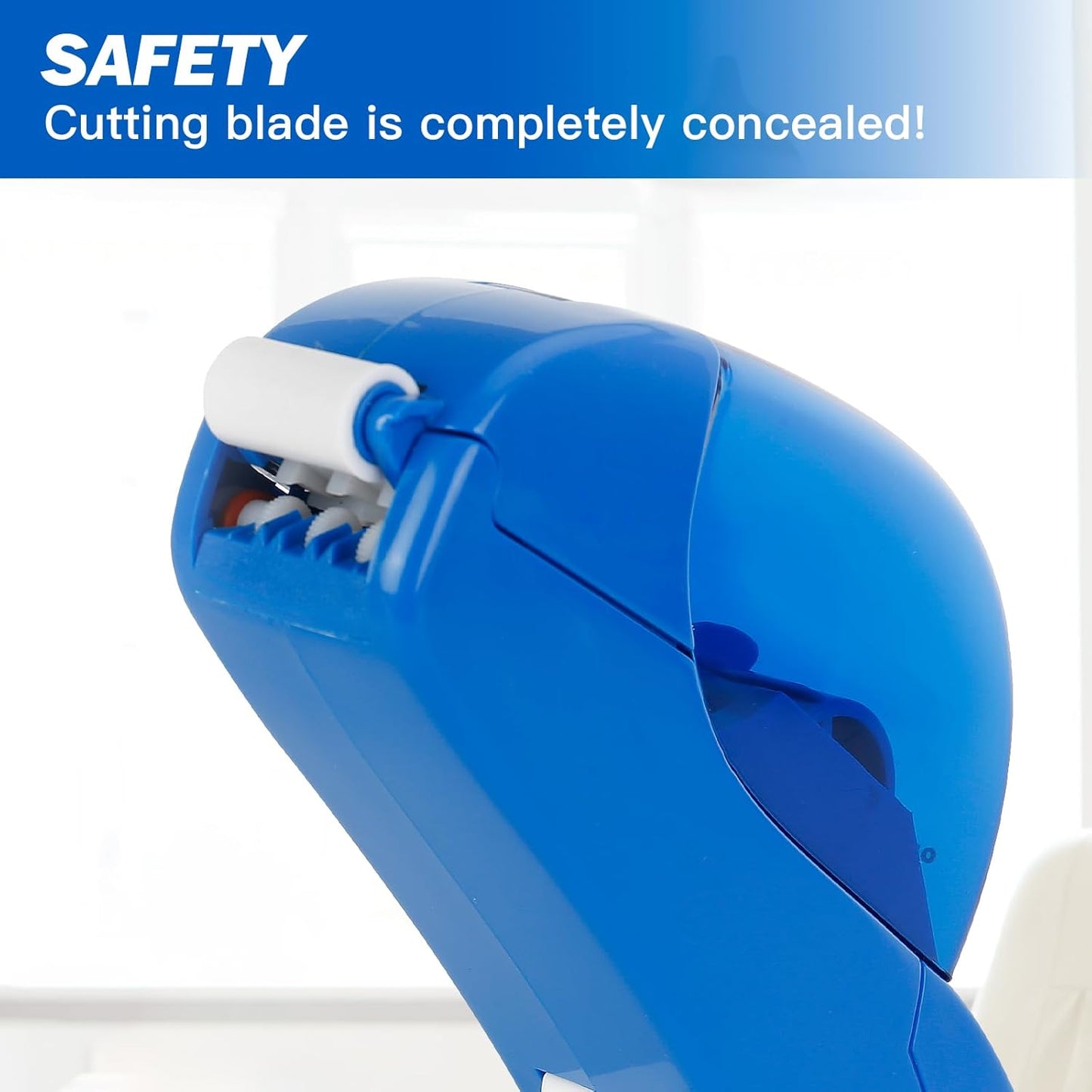 Eagle Automatic Tape Dispenser, Handheld & Portable Design, Office Tape Gun, One-Handed Operation with Safety Blade for Office, Home, DIY or Packaging (Includes 2 Free Tapes)（Blue）