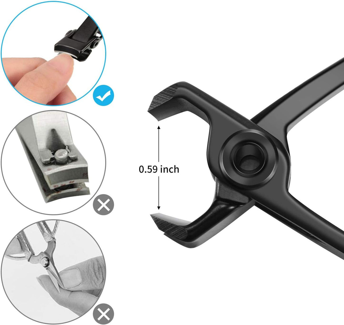 Mudder 2 Pieces Oversized Thick Nail Clippers Wide Jaw Large Cutter Toenails Fingernails Tough Ultra Sharp Stainless Steel Trimmer Gift for Christmas Ingrown Manicure Pedicure Men Women Elder Adults