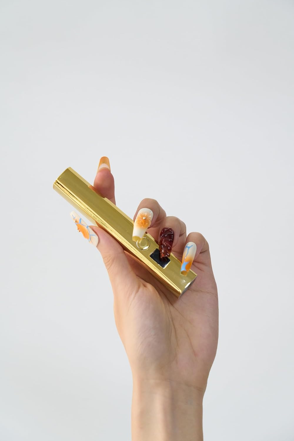 Handheld UV Nail Lamp, 5W Sparkly UV Light for Gel Nails, Portable LED Nail Lamp, Mini Nail Dryer with LCD Screen, USB Nail Light for Fast Curing (Gold)