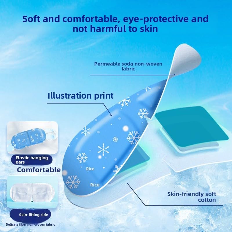 Cooling Eye Mask for Puffy Eyes & Migraine Relief, Soothing Gel Bead Technology Reusable Cold Compress for Sleep, Travel, Spa,10 Pack