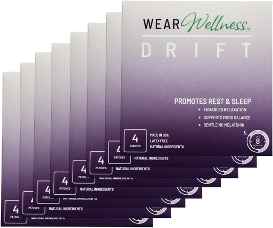 Drift Film Patches - Topical Sleep Patches for Rest & Relaxation - Patch with Valerian, GABA, and Lavender - Deep Natural Sleep - Long-Lasting Effect - 32 Pack
