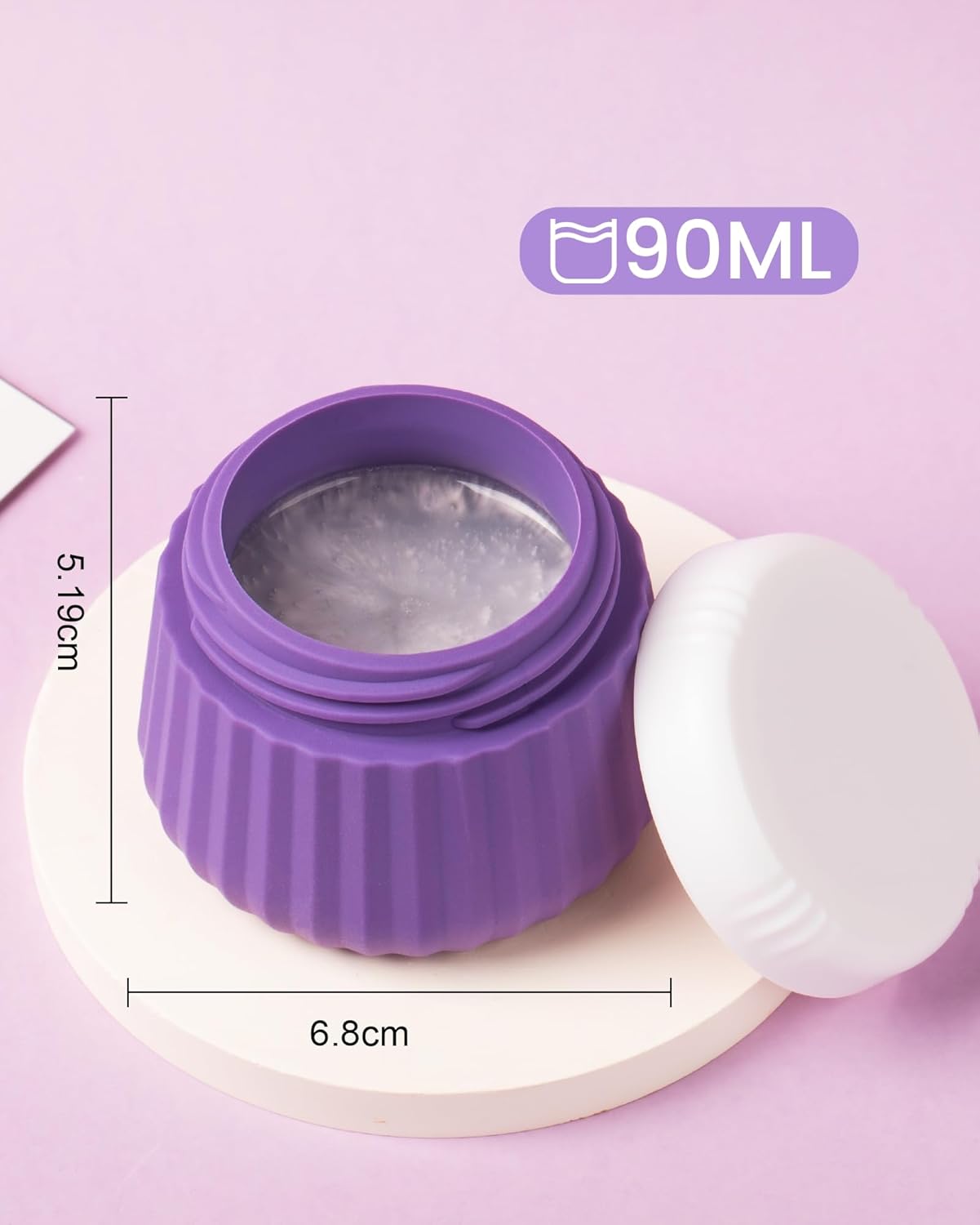 Travel Containers for Toiletries 4 Pack, TSA Approved Travel Size Toiletries, Travel Size Containers, With Clear Bag Leak Proof Silicone Jars, Travel Essentials Creams Jars Carrying Small Items