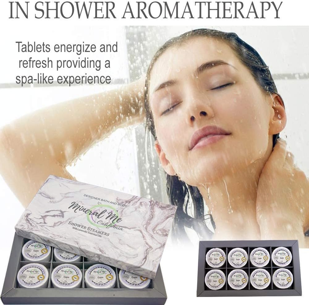 Shower Steamers Aromatherapy - Lavender Shower Steamers with Organic Essential Oils for Vaporizing Steam Spa, Relaxation, Vapor Shower Tablet, Shower Melts- Selfcare Gifts for Her/Him, Birthday Gift
