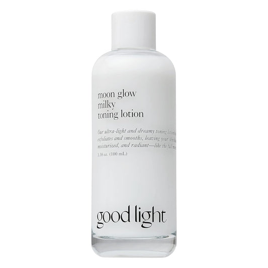 Good Light Moon Glow Milky Toner. Dreamy, Ultra-Light Hydrating Milk Toner for Face. Made with Niacinamide, Ceramides, and AHAs for Glass Skin. Vegan, Fragrance Free Korean Skin Care. 3.38 Fl. Oz.