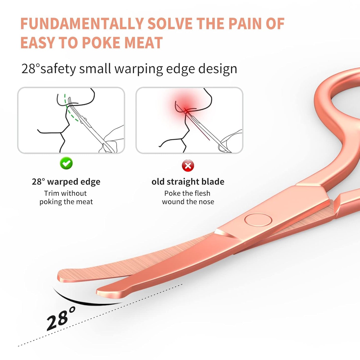 Small Scissors With Round Tip Design for Eyebrow, Nose Hair, Eyelashes, and Mustache Trimming - Gold