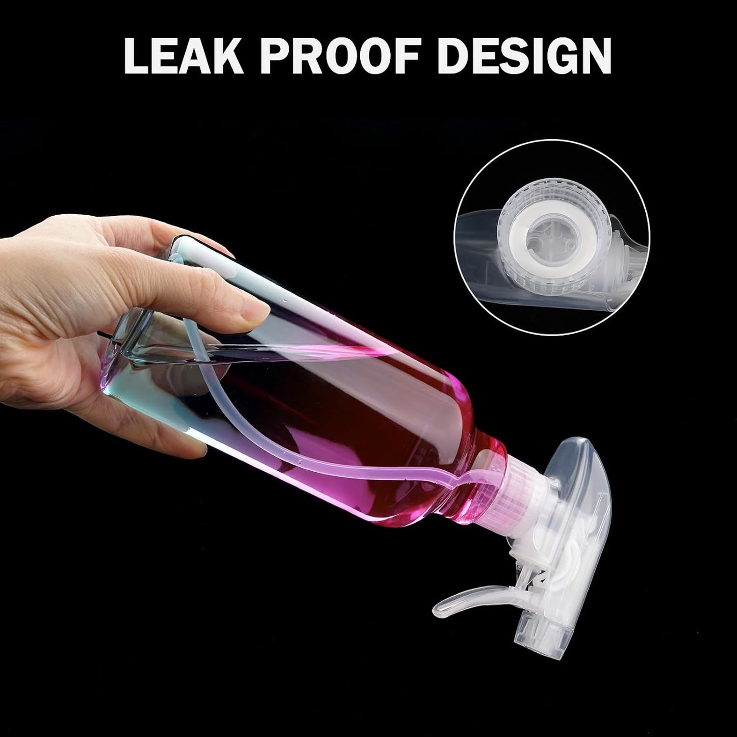 Spray Bottles Plastic Spray Bottle for Hair Mist/Stream Heavy Duty Empty Spray Bottles for Cleaning Solutions, Plants, Cooking (16.9oz-Gradient+nozzle)