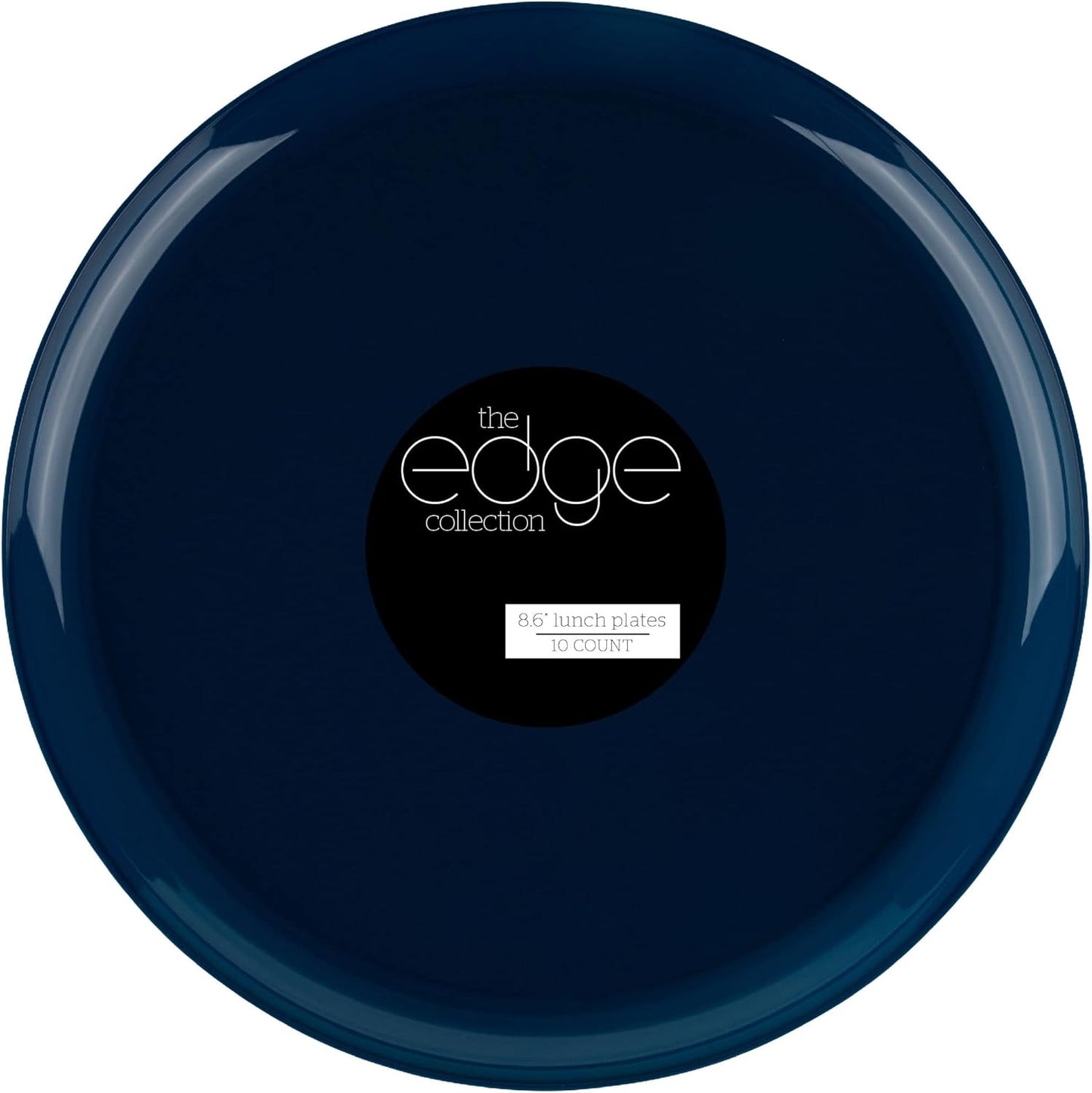 PLASTICPRO [30 Pack 8.6''] Dark Blue Plastic Party Plates Edge Collection Premium heavyweight Elegant Disposable Tableware Dishes