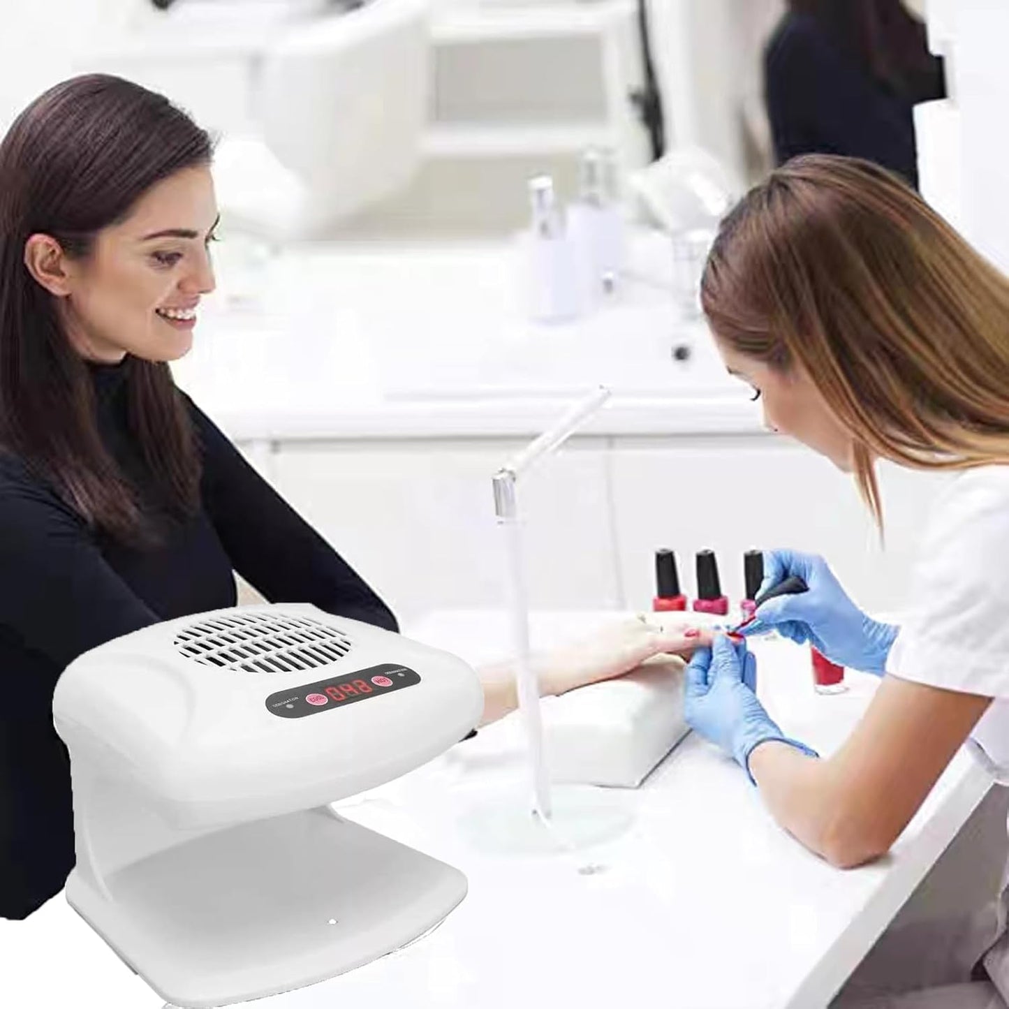 Nail Dryer for Regular Polish 300W 2 in 1 Nail Drying Fan with Auto Sensor Hot and Cold Air Professional Nail Dryer for Manicure Salon and Daily Home Use(White)