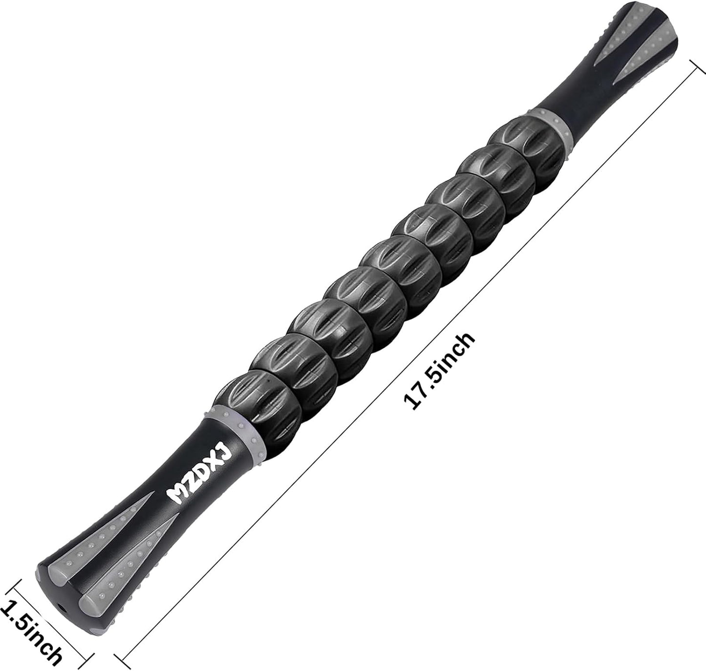 Muscle Roller Stick for Athletes - Deep Tissue Fascia Blaster & Roller Massager for Myofascial Pain Relief - Handheld Physical Therapy & Recovery Tool(Gray black-18 inch)