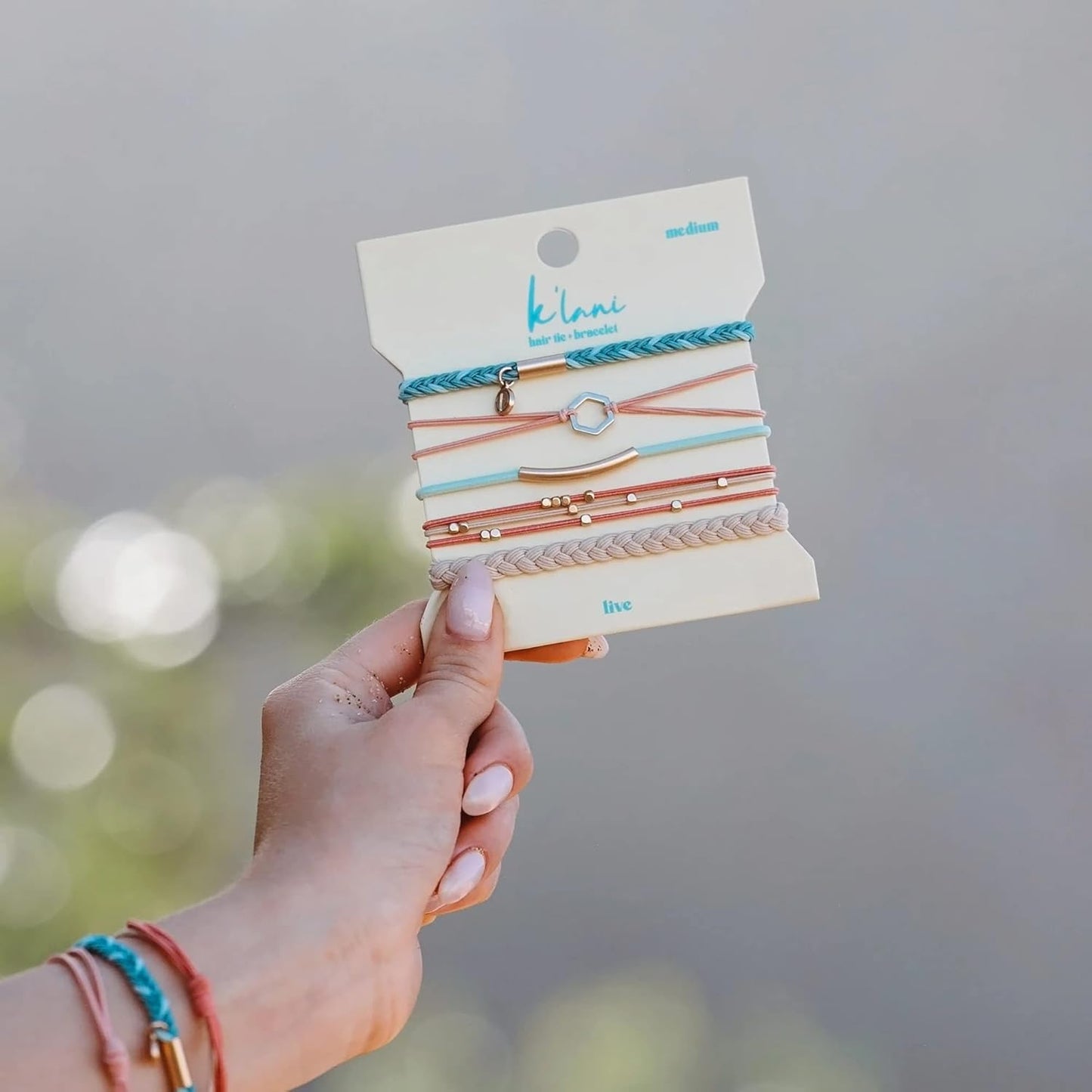 K'lani Hair Tie Bracelets for Women - Elastic Hair Bands That Double as Stylish Jewelry - Live - Large