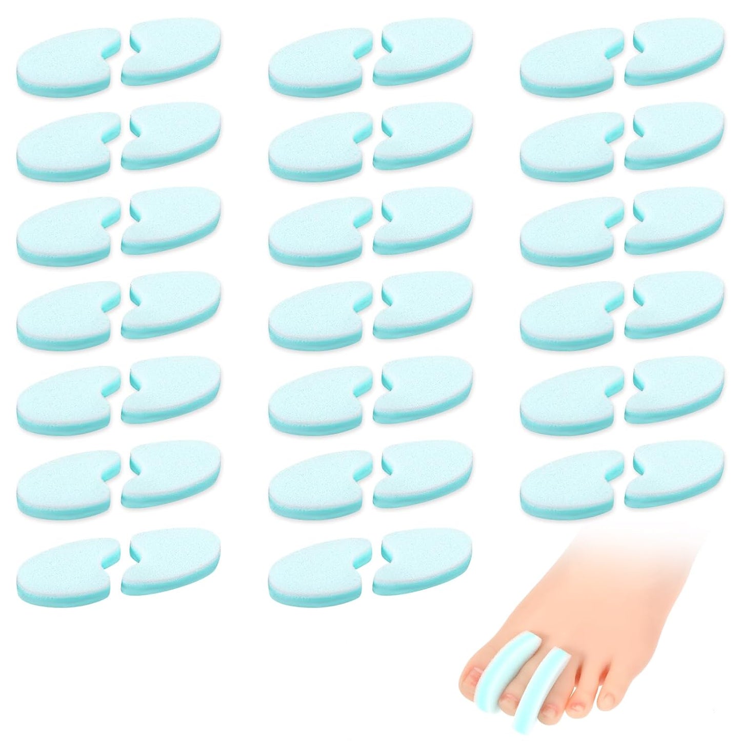 20Pack Foam Toe Separator, Breathable Toe Spacers for Women Men, Toe Spreader to Reduce Friction and Relieves Corns Pain, Relieve Pain Caused by Bunions