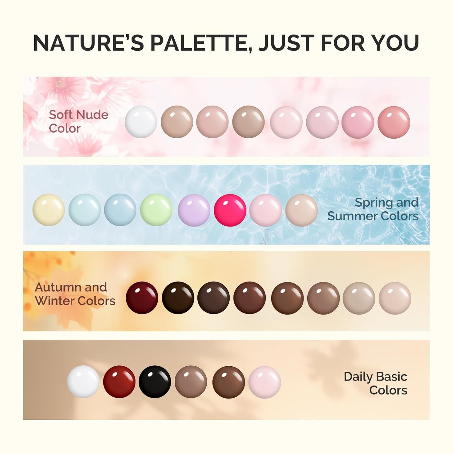 MelodySusie Plant Based Gel Nail Polish Set,Autumn and Winter Dark Colors,Hema Free,Soak Off UV LED Gel Polish Nail Art Manicure Salon DIY at Home 8Pcs 10ml/0.34 fl oz