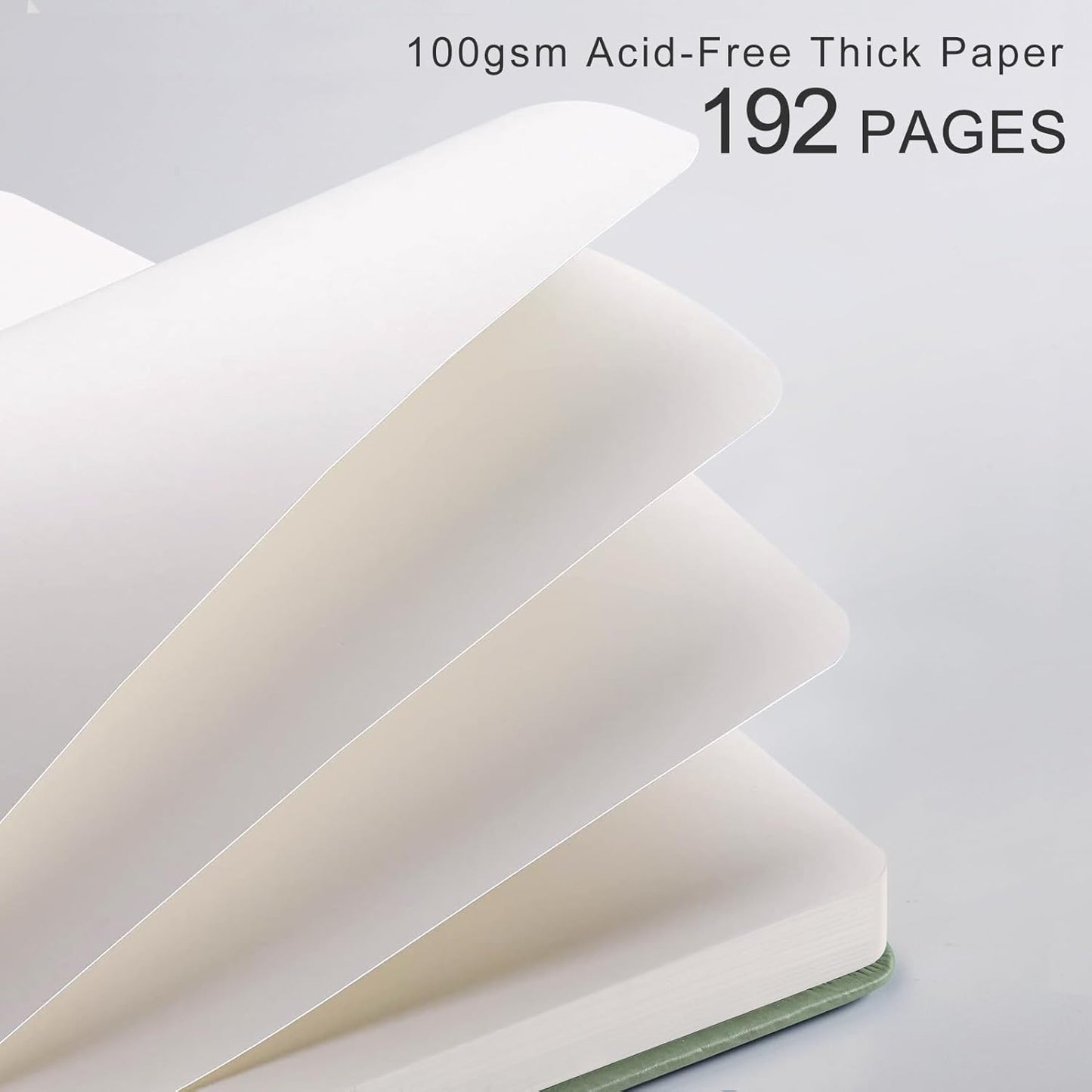 Plain Journal for Women Men, 192 Pages A5 Notebook Journal, Hardcover Notebook with 100Gsm Thick Pages, Leather Note Book for Writing, Travel, Business, Office, Prayer 5.7 x 8.3, Light Green