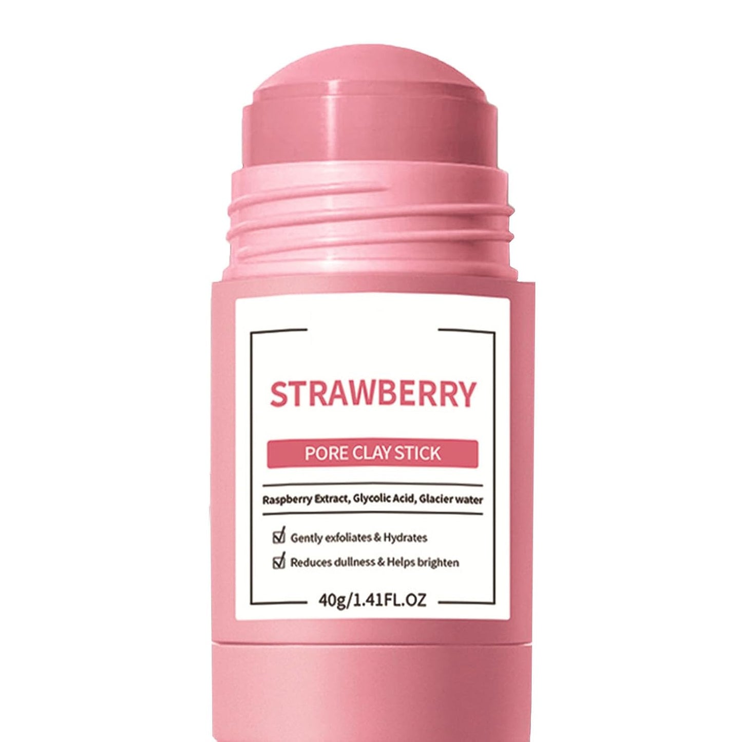 Clay Mask Stick, Deep pore Cleansing, Exfoliator Blackhead Remover Pore Cleanser Gentle Exfoliation Skin Brightening, Hydrating & Moisturizing Face Mud Mask for All Skin Types, Men & Women (Pink)