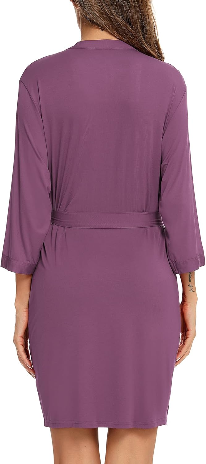 Samring Women's Lightweight Robe Soft Kimono Robes Short Bathrobe for Women Sleepwear