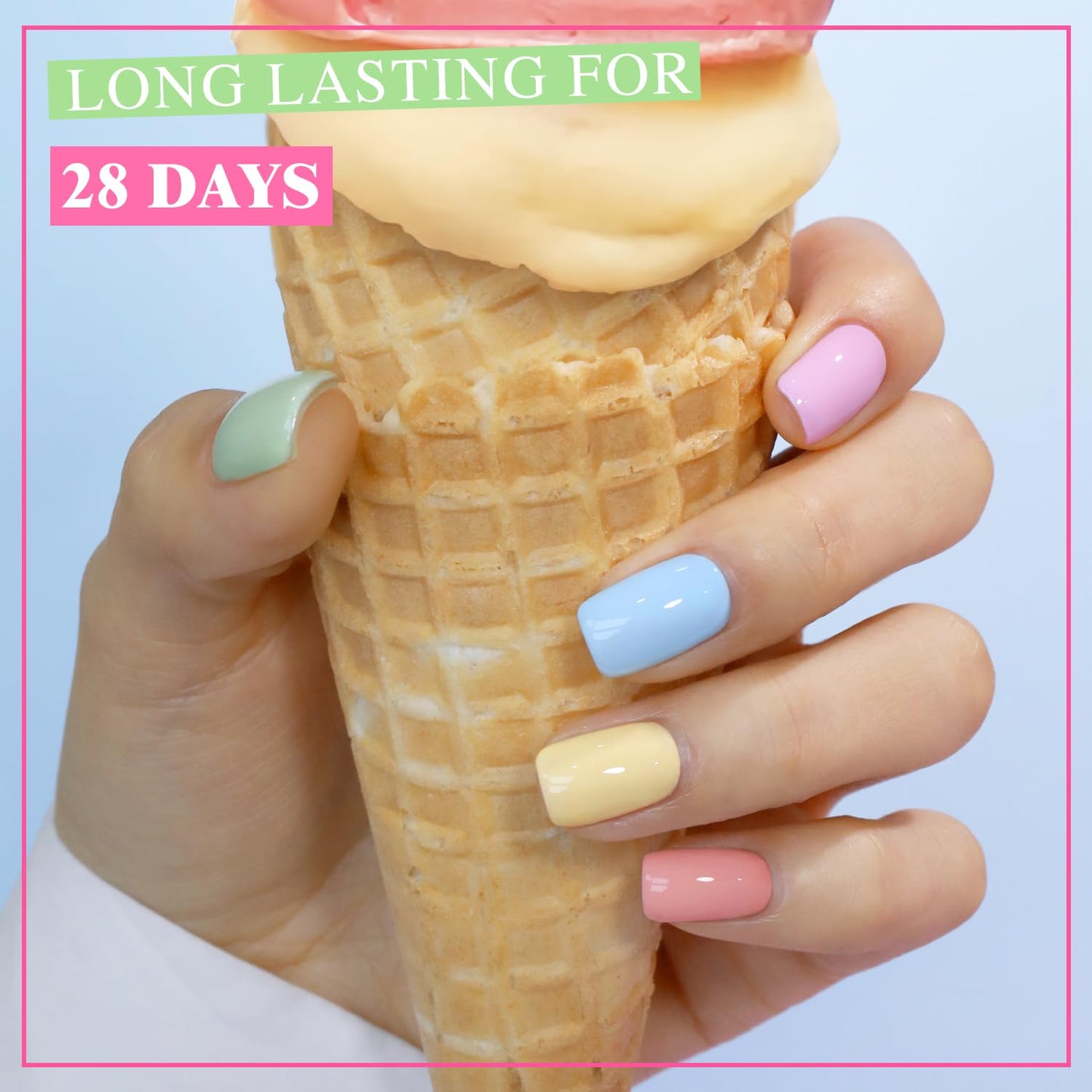 Double Rhythm 6 Pcs 15 ML Gel Polish Set Same Color Same Bottle Soak Off Gel Polish Kit Nail Art Manicure Salon DIY at Home for Women (Blue Green Beige Yellow Pink Orange-T6-9)