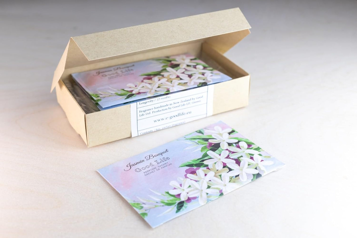 Good Life Jasmin Bouquet Scented Sachets | Designed in New Zealand | 12 Sachets