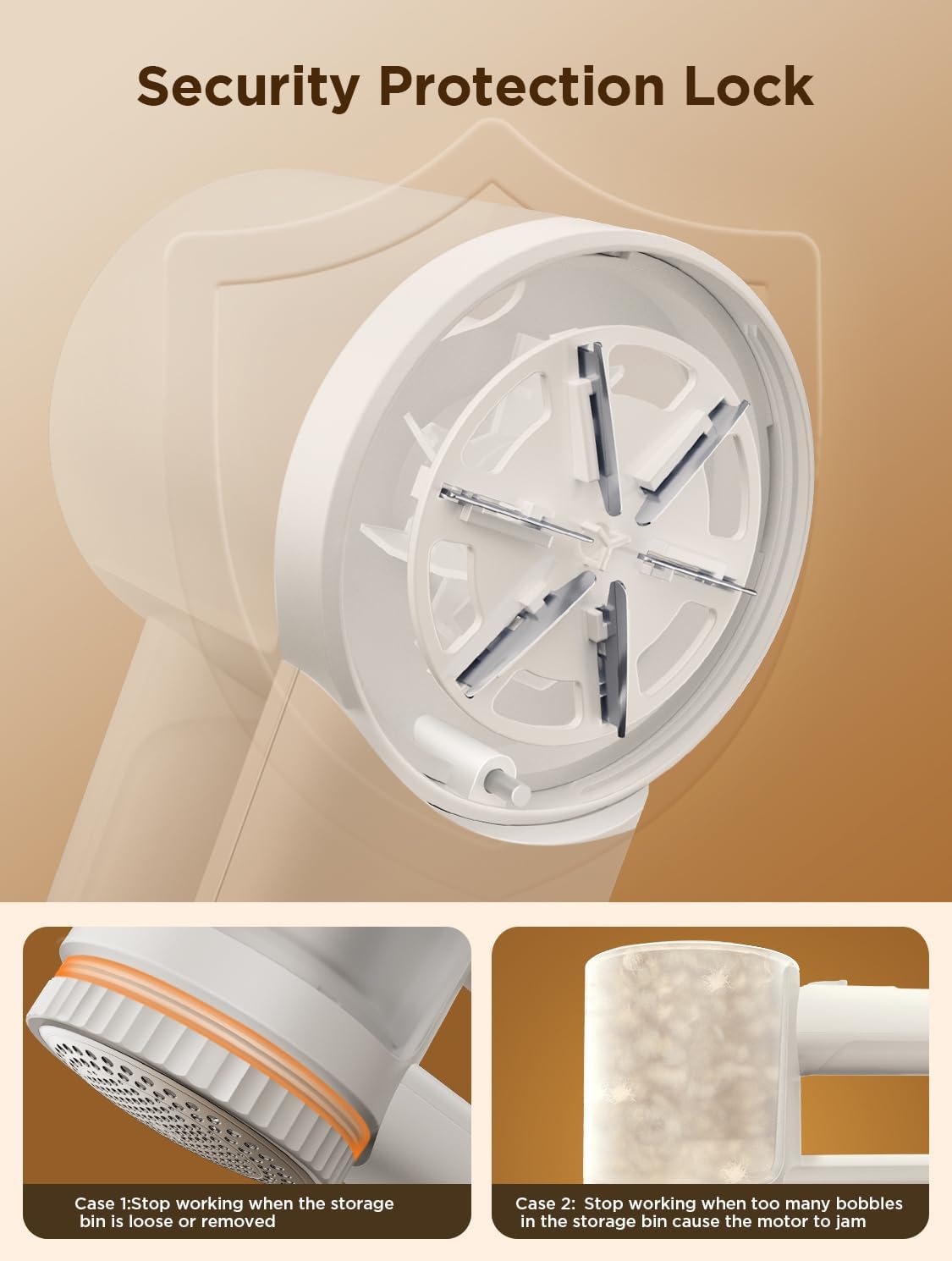 Rechargeable Fabric Shaver, Lint Remover for Clothes, Lint Shaver 6-Leaf Blades, 3-Speeds Lint Shaver with LED Display for Effortless Fuzz & Pill Removal for Clothes, Sweaters, Furniture, White