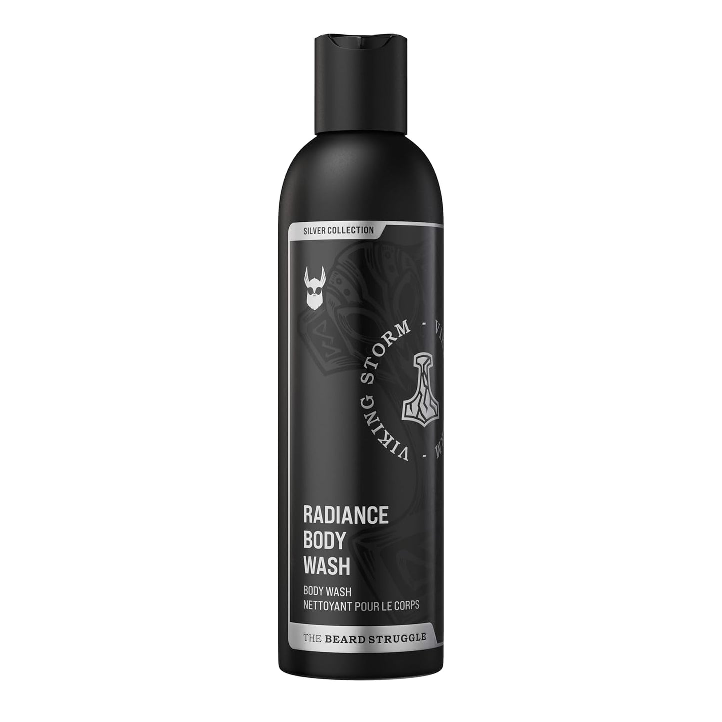 The Beard Struggle Men's Body Wash Viking Storm - Silver Collection - Skin Cleaning Agent - Natural Body Wash - Shower Gel Liquid Soap - 240 mL / 8 US. fl. oz.