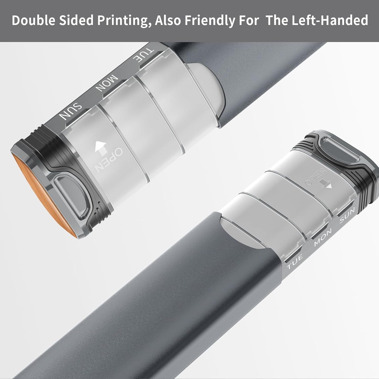 Metal Weekly Pill Organizer, Serfeymi Aluminum Daily Pill Box(Spare Gasket Provided),7 Day Pill Case Travel Medicine Organizer,Pill Containers with Individual Lid for Vitamins,Pills, Supplement-Gray