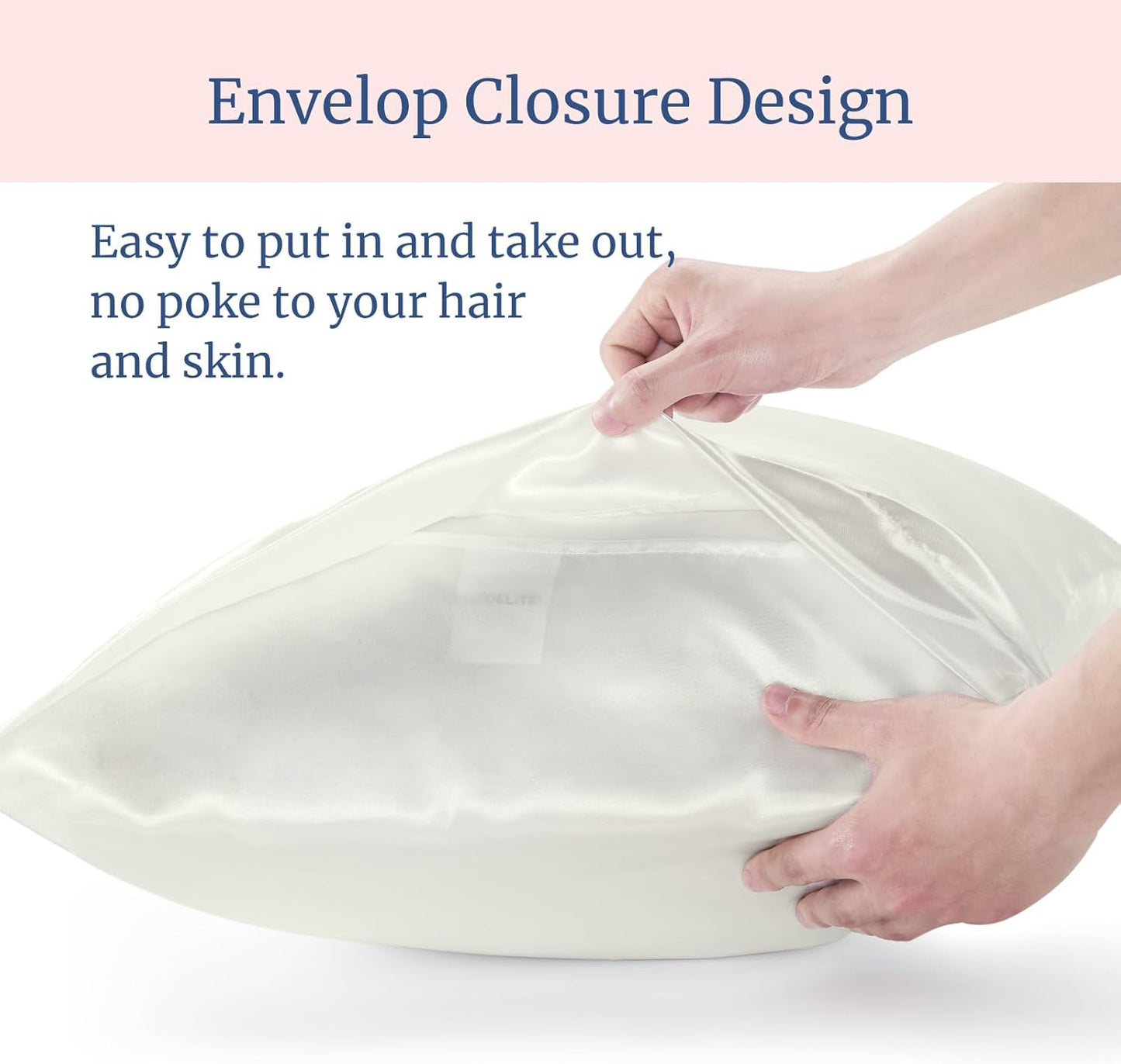 BEDELITE Satin Pillowcase for Hair and Skin, Super Soft and Cooling Similar to Silk Pillow Cases 2 Pack with Envelope Closure, Gift for Women Men(13"x18" Toddler Size, Ivory)