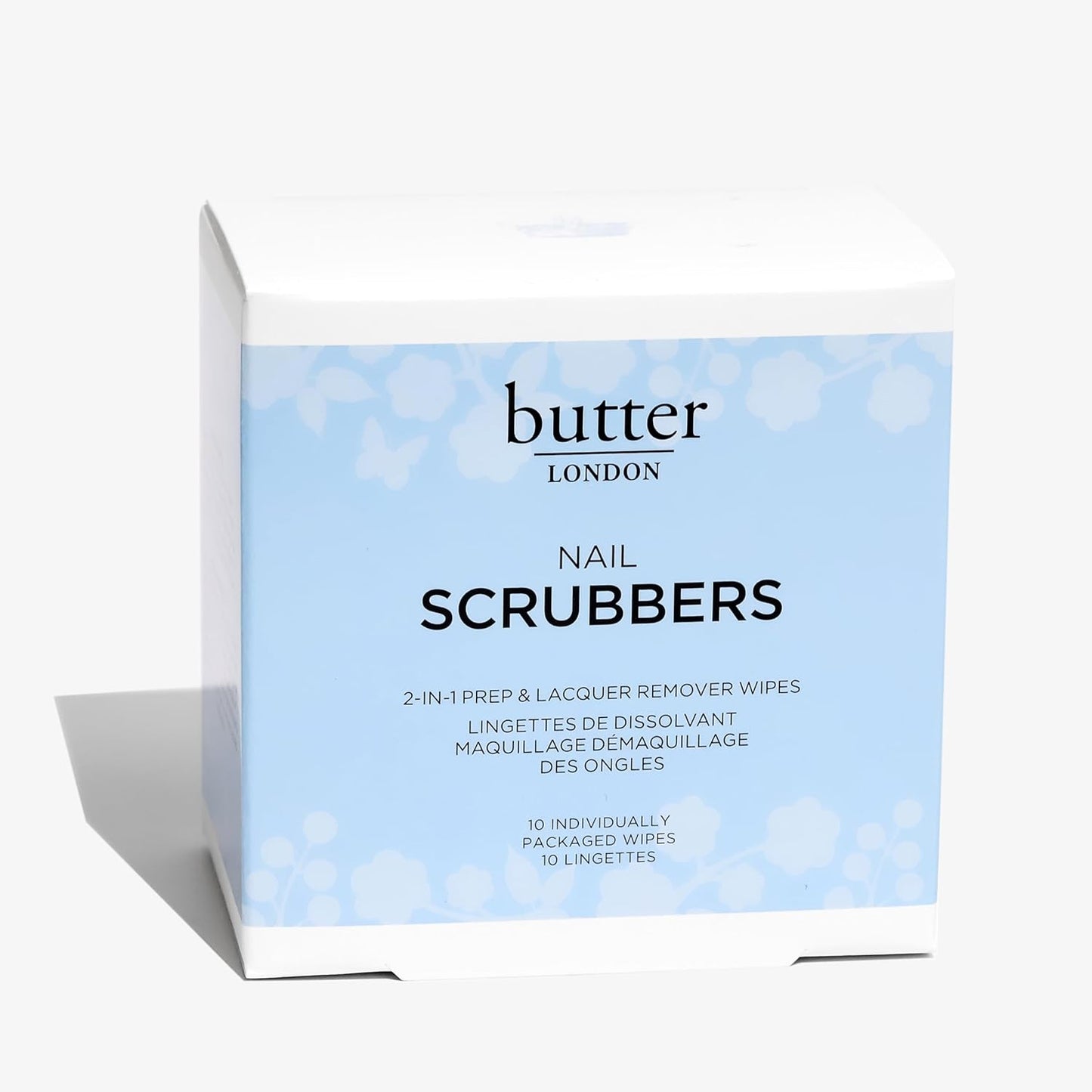 Butter LONDON Nail Polish Remover Pads, Nail Scrubbers (10 Count) - 2-in-1 Prep & Lacquer Remover Nail Wipes - Travel-Friendly Gel Fingernail Polish Remover - Cruelty-Free, Paraben-Free & Gluten-Free
