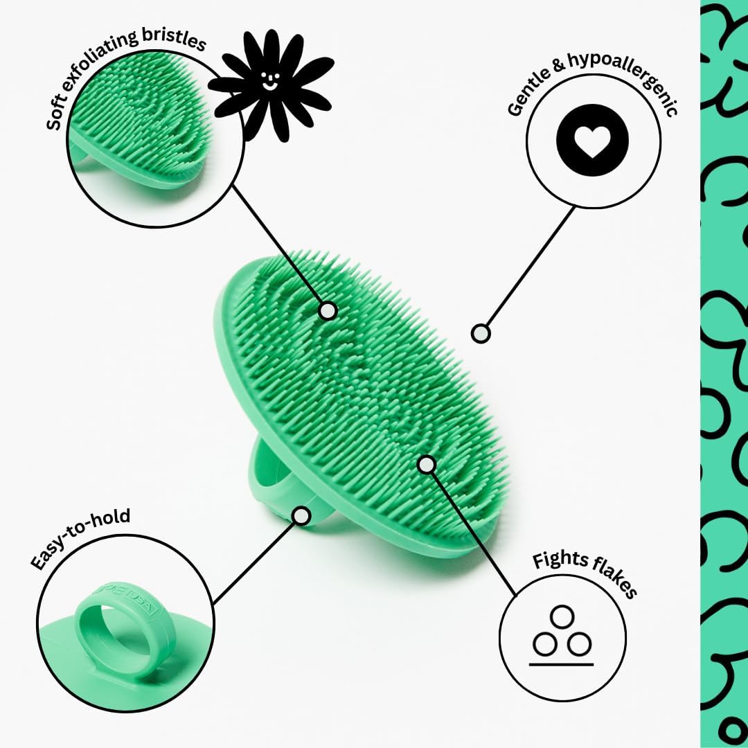 Boie USA Face Scrubber - Handheld Facial Tool, Deep Cleansing Exfoliating Facial Brush. Fights Acne with Gentle, Silicone-Like Bristles, Long Lasting, & Hypoallergenic (Mint)