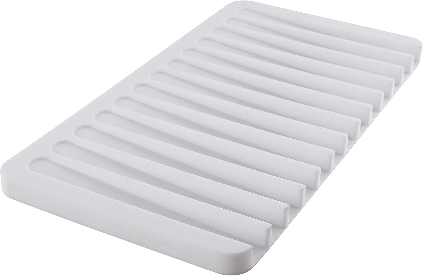 Self-Draining 2 in 1 Silicone Drying Mat and Trivet by Modern Joe's. Premium Space Saving Dish and Glassware Silicone Mat. Made from Food-grade, Dish Washer Safe and Heat Resistant (White)