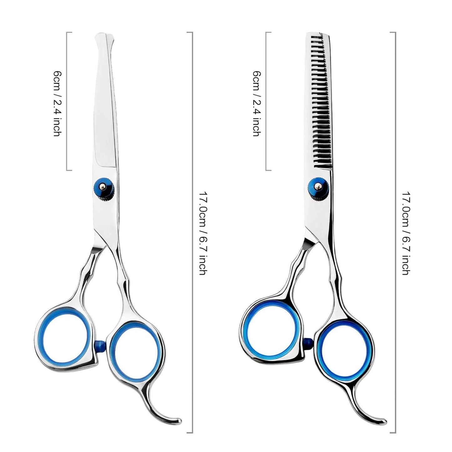 Hair Cutting Scissors Professional Home Haircutting Barber Salon Thinning Shears Kit with Comb and Case for Kids Boys Girls