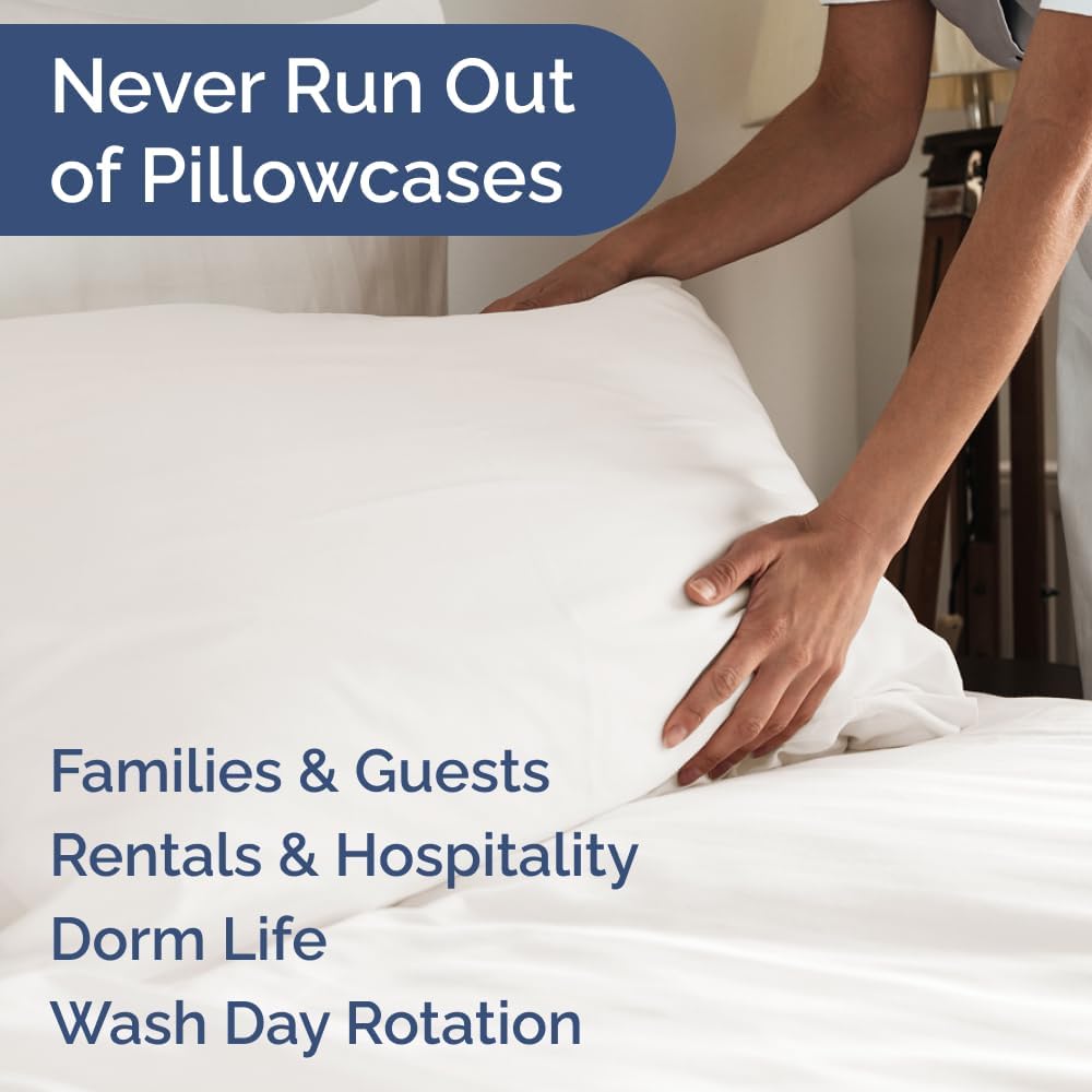 Queen Pillow Cases Set of 8 - Ultra Soft Hotel Quality Pillowcase Covers - Comfy & Wrinkle Free - Shrink, Stain and Fade Resistant - Machine Washable Pillow Protectors - 8 Piece Set - Antique White