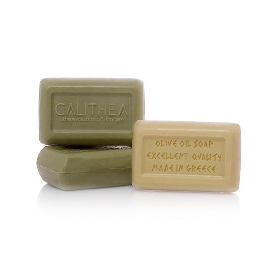 Calithea 3 Pack Olive OIil Based Soap Bars: Lavender, Argan Oil, and Honey Soap Bars