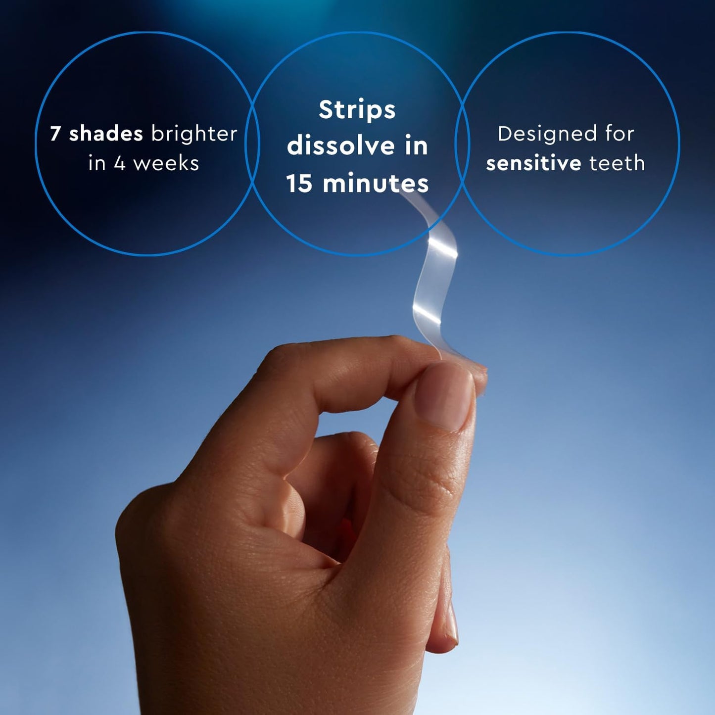 MOON Dissolving Teeth Whitening Strips - Vegan, Easy-to-Use White Strips - Dissolve in 15 Minutes & Designed to Gently Whiten Sensitive Teeth Up to 7 Shades in 2 Weeks, Midnight Mint (56 Count)