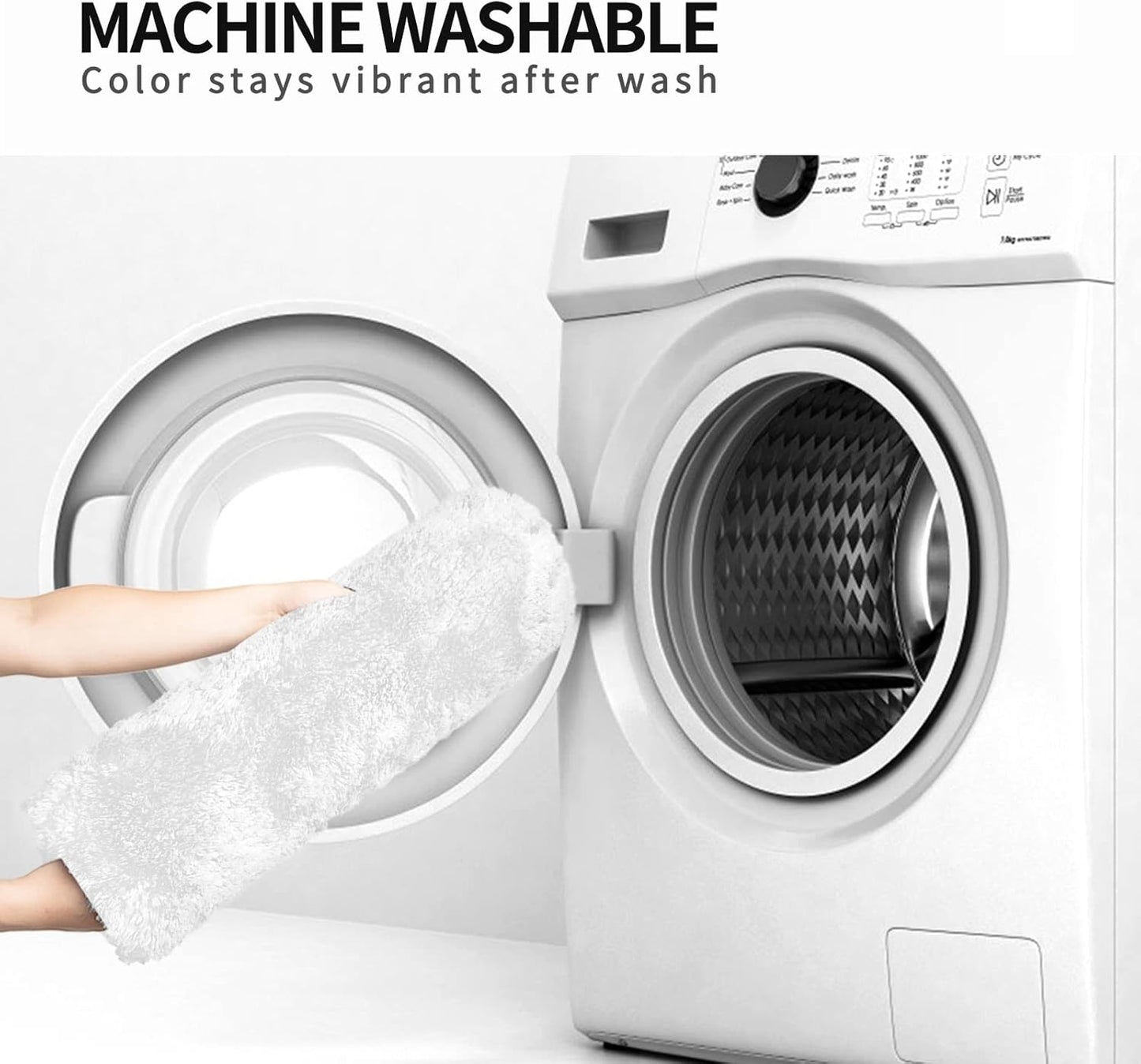 FIFU Bathroom Runner Rug 24" W x 60" L, Bath Mats for Bathroom, Bedroom & Kitchen, Non-Slip Rubber Latex Backing, Comfort & Soft Shower Bathmat & Carpet for Sink, Home & Hallways, White