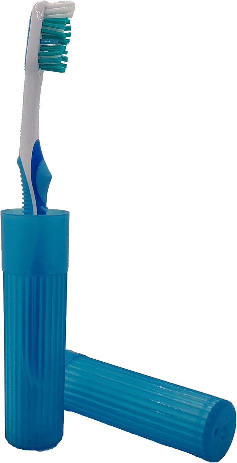 Toothbrush Holder (Blue) - Made in The USA. W/Ventilation Holes.