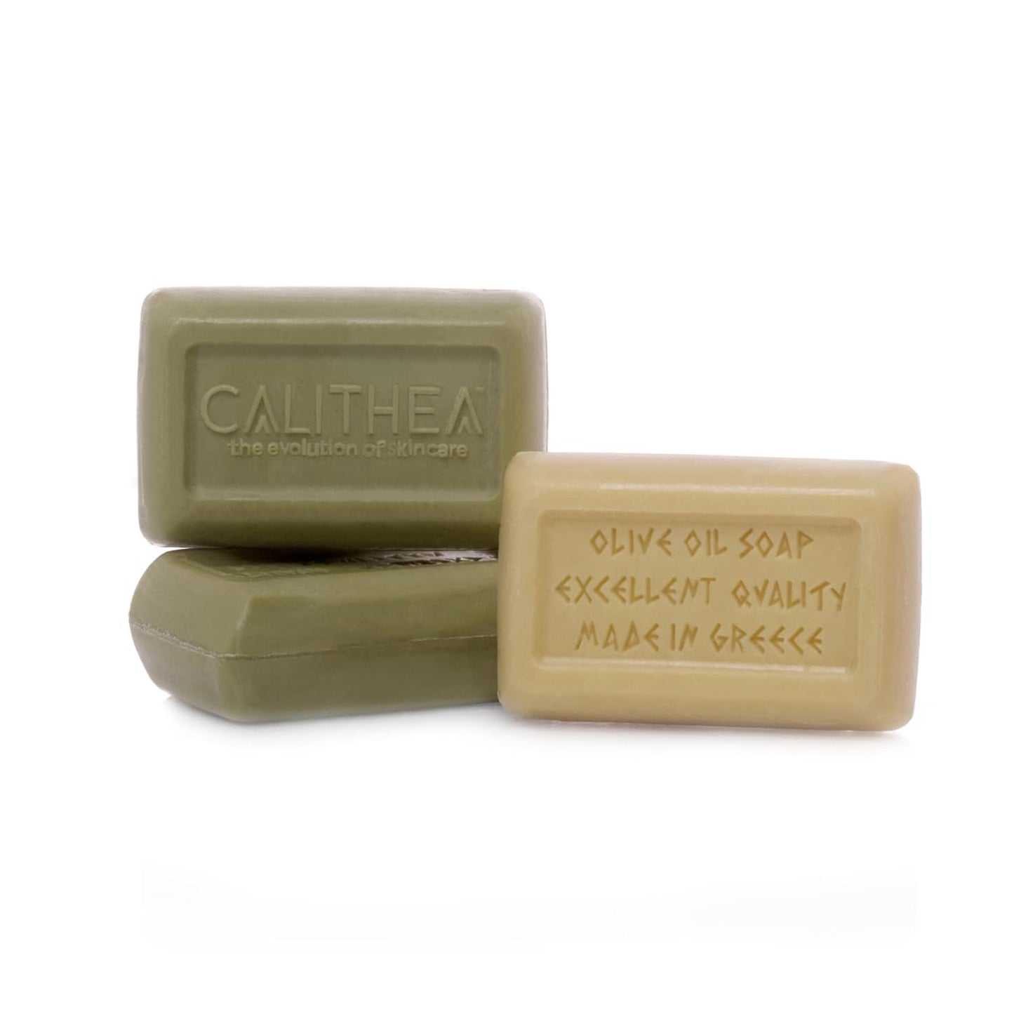 Calithea 3 Pack Soap Bars: Olive Oil Soap with Shea Butter & Oatmeal