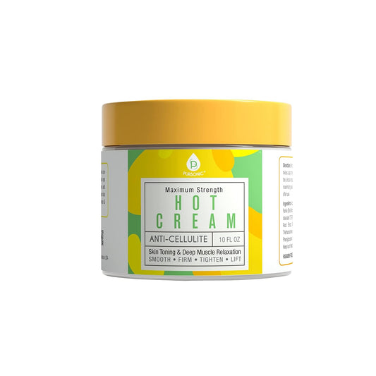 Pursonic Anti Cellulite Cream & Muscle Relaxation Hot Cream - Reduce Varicose Veins, Firm, Tighten & Improve Skin Texture - Hydrate with All-Natural Ingredients for Legs, Arms, Tummy, Butt & Thighs