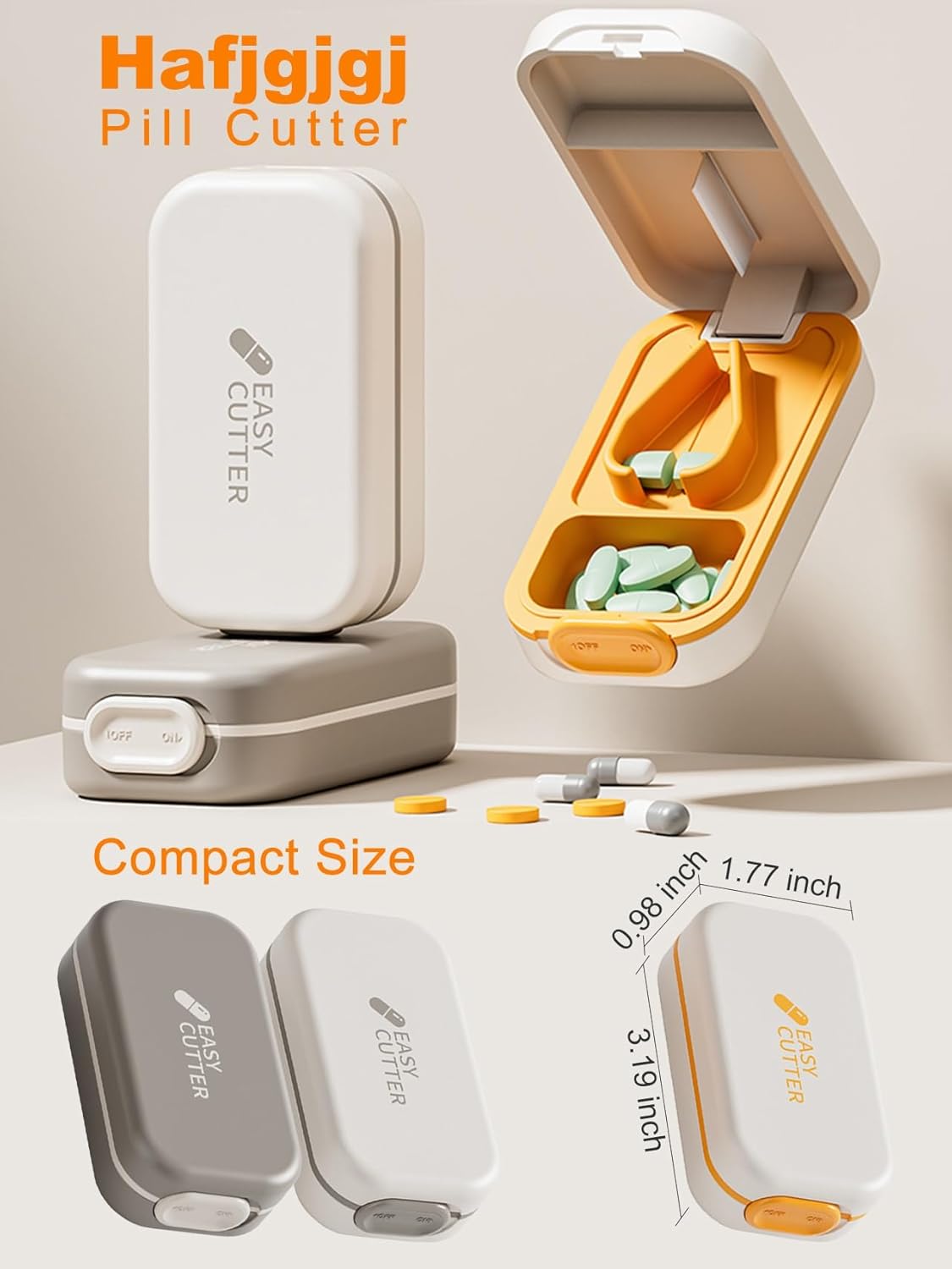 Pill Cutter Splitter for Small or Large Pills with Safety Lock - Accurate and Easy Travel-Friendly Design for Daily Use (Pink)