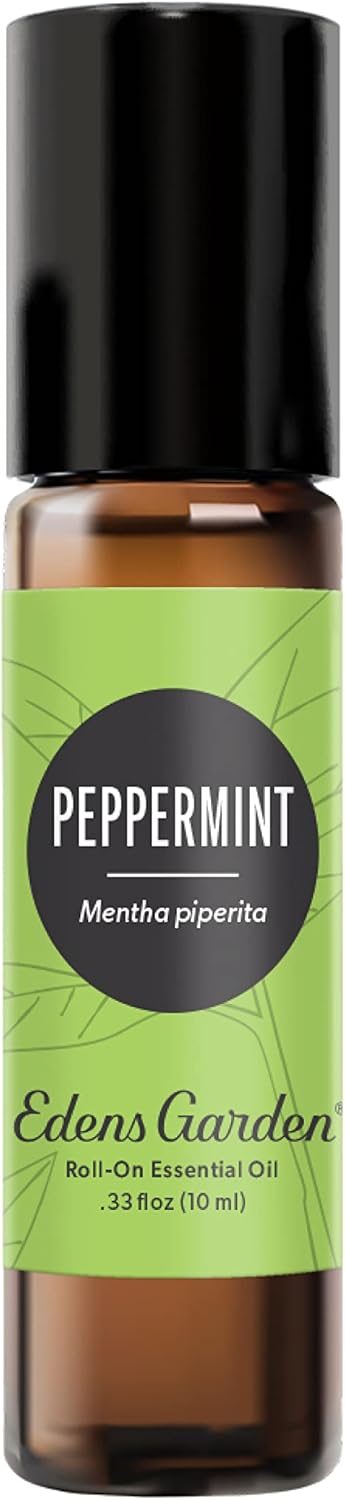 Edens Garden Peppermint Essential Oil Roll-On- 100% Pure Premium Grade, Natural, Therapeutic, Aromatherapy, Kid & Skin Safe, The Best for Health, Wellness, Relaxation Pre-Diluted 10 ml (.33 fl oz)