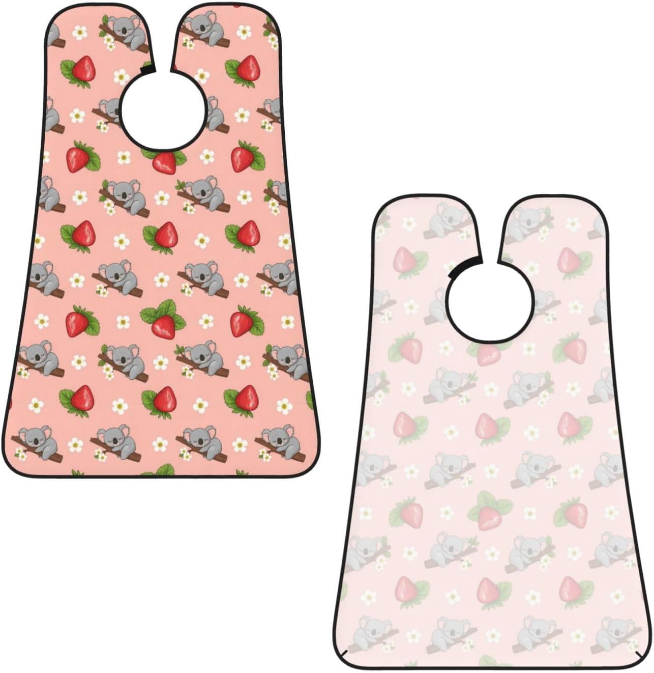 Beard Trimming Hair Catcher, Cartoon Koala Bear Strawberry Flower Leaf Light Pink Shave Bib, Non-Stick Bib Apron Waterproof, Shaving Tool for Men for Husband Father’s Day