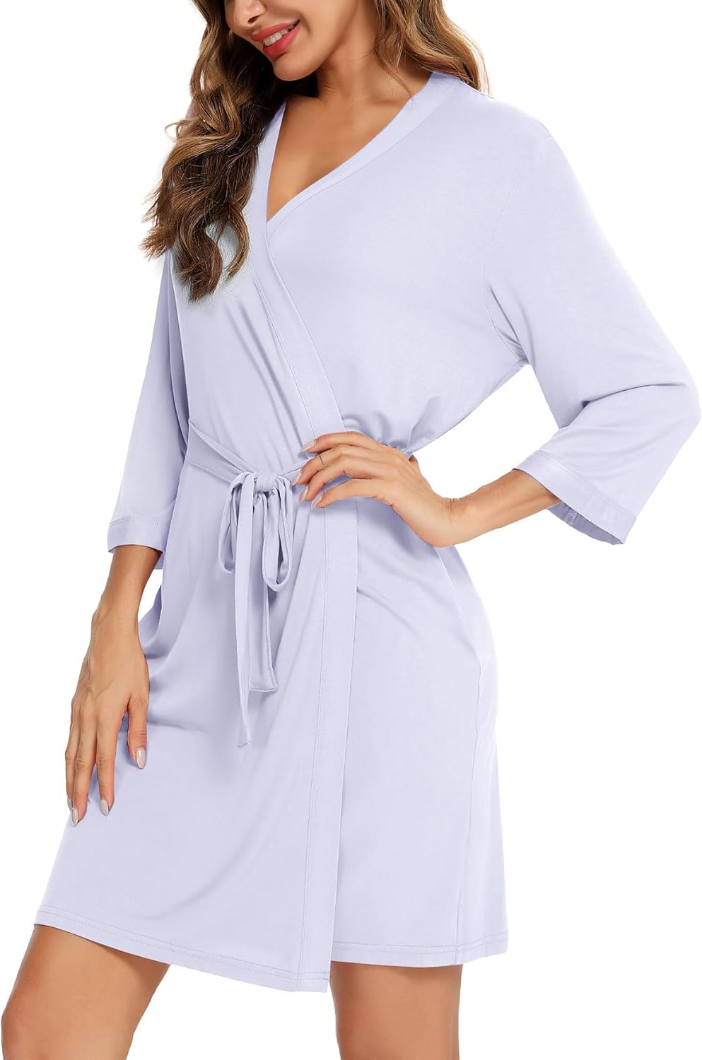 Samring Women's Lightweight Robe Soft Kimono Robes Short Bathrobe for Women Sleepwear