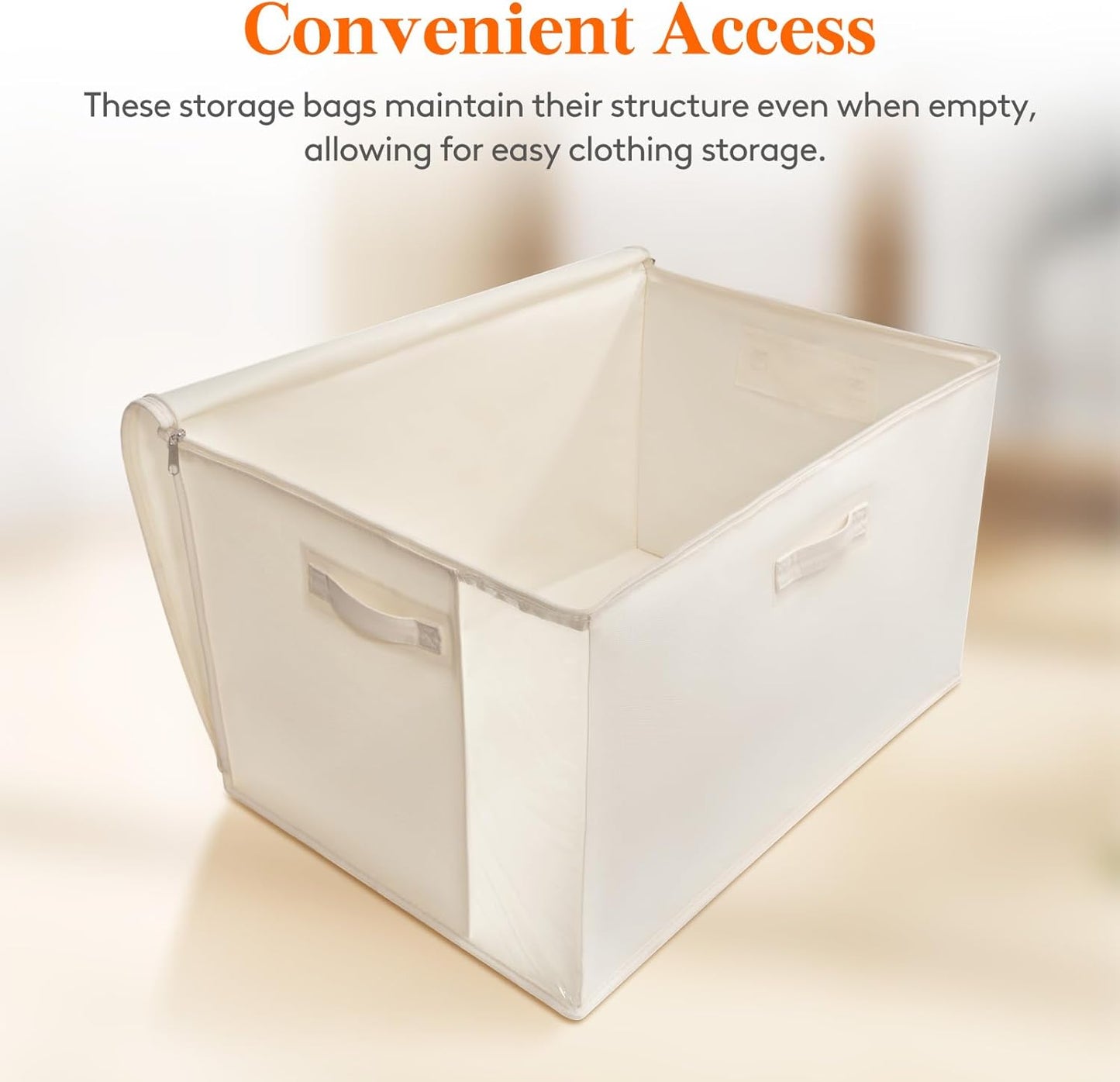 Lifewit Large Canvas Cotton Comforter Storage Bags with Zipper 4 Pack, 90L Breathable Foldable Clothing Containers, Linen Sweater Organizers Boxes for Clothes, Blankets, Pillows, Duvets, Bedding