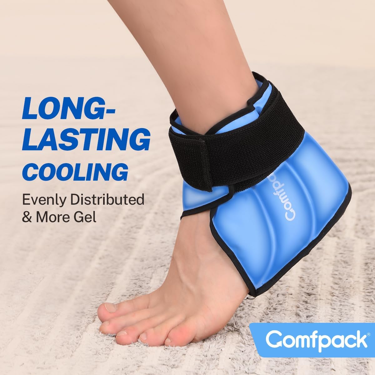 Heel Ice Pack Wrap for Plantar Fasciitis Relief, Ankle Ice Pack Wrap for Swelling, FSA Eligible, Reusable Gel Cold Pack for Foot Pain Relief, Achilles Tendonitis, Ankle Sprain, Heel Pain
