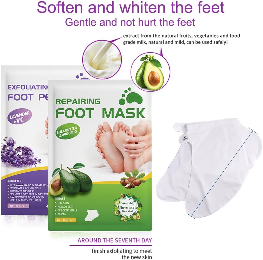 Professional Stainless Steel Foot File & Rasp Callus Remover - Remove Hard & Dead Skin, Dual Sided for Wet and Dry Feet, Innovative Pedicure Solution with 2pcs Foot Mask Set