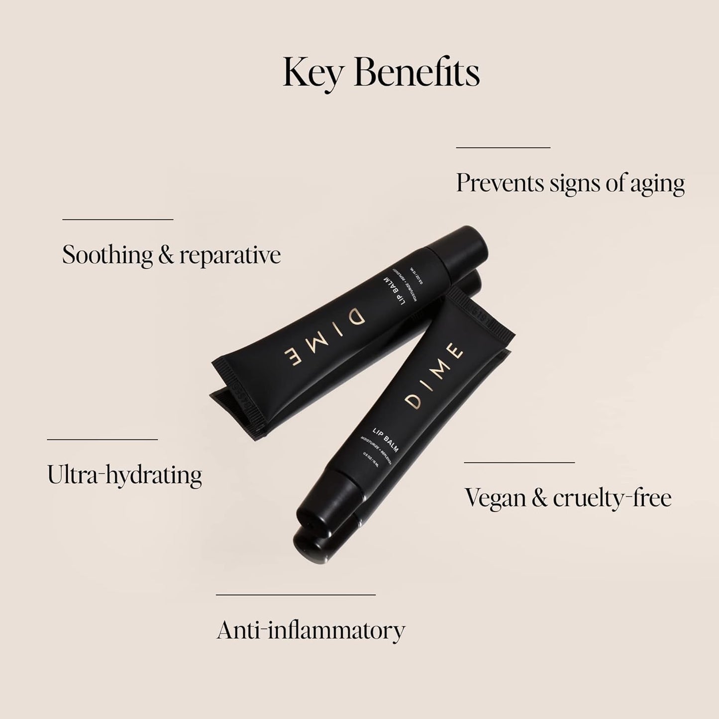 DIME Beauty Lip Balm, Hydrating Lip Balm and Gloss, Vegan & Cruelty-Free, Anti-Aging Lip Care, .5 oz / 15 ml