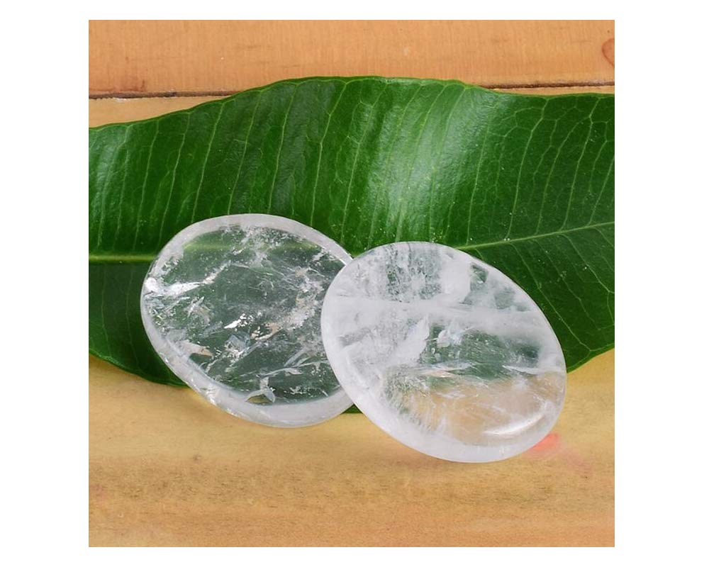 7 Pieces Natural Clear Quartz Massage Stones Set for professional or home spa (White Crystal)
